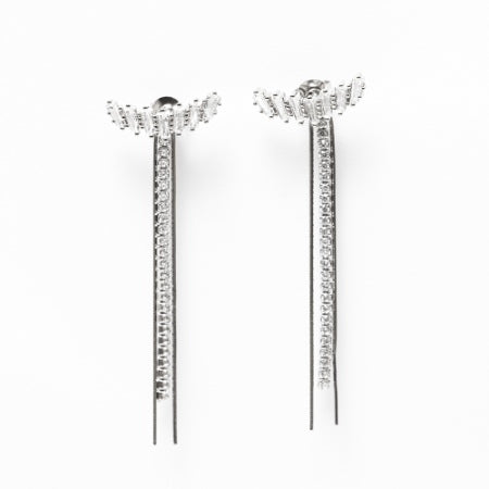 Silver 2 In 1 Western Earing