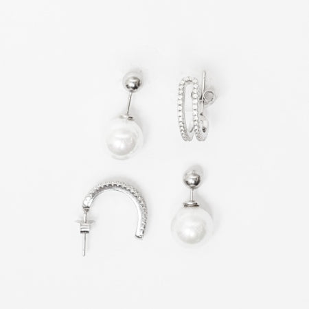 Silver 4 In 1 Western Earing