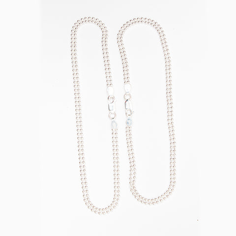 Silver Double Line Anklets