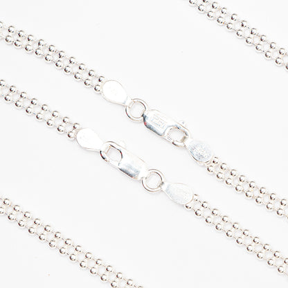 Silver Double Line Anklets