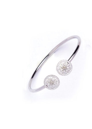 Sterling Silver Flower Adjustable Kada