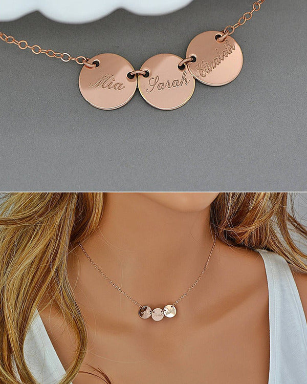 TRI ENGRAVED NAME NECKLACE FOR HER