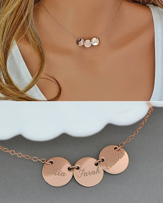 TRI ENGRAVED NAME NECKLACE FOR HER