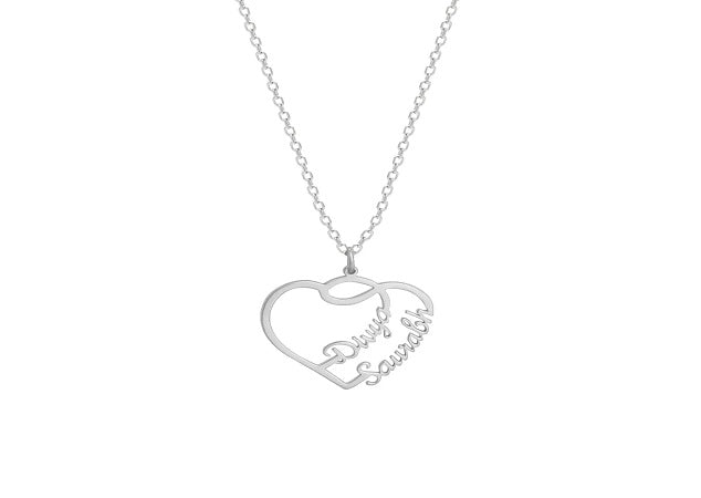 Silver Lovestruck Couple Silver Pendant With Link Chain