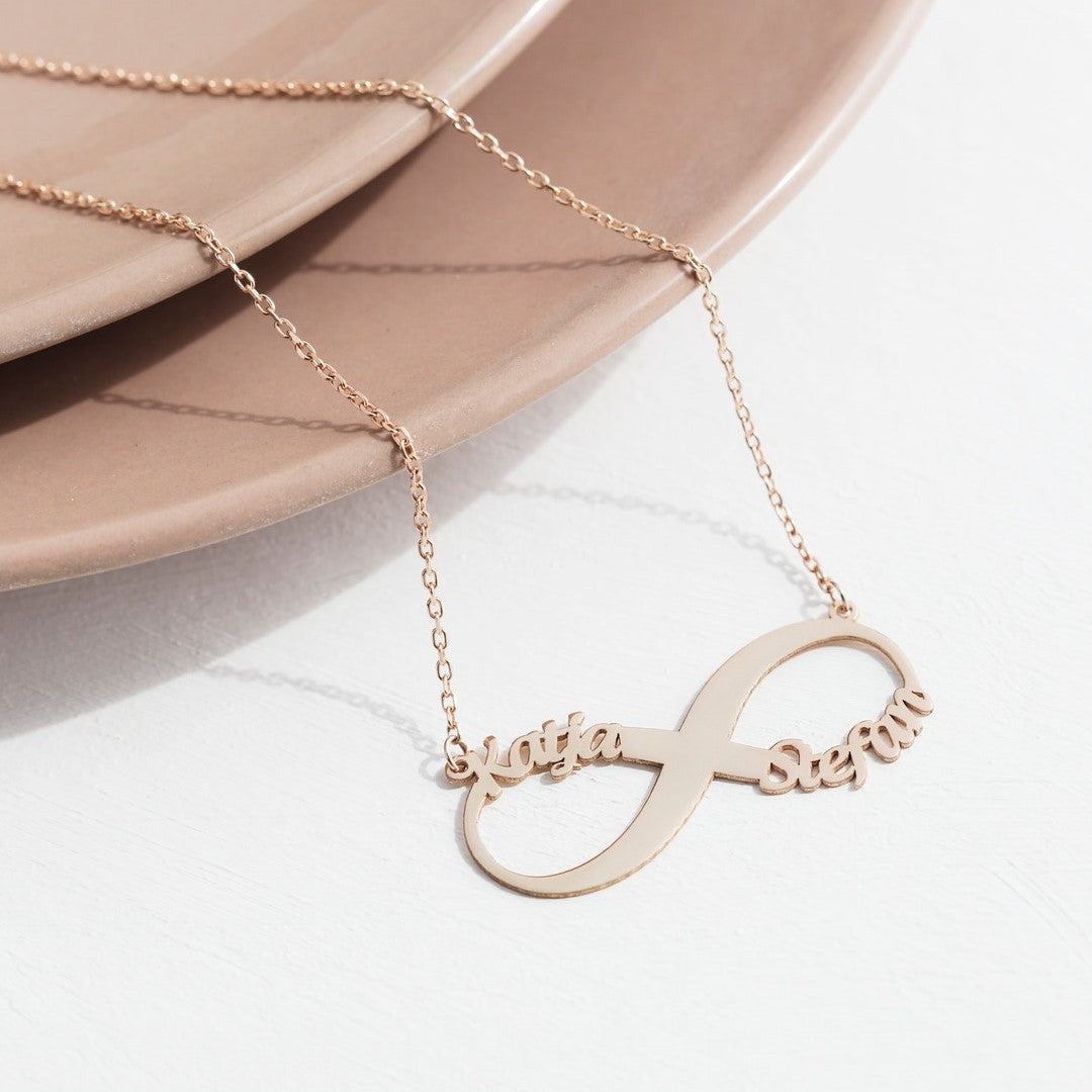 INFINITY COUPLE NAME PERSONALISED NECKLACE FOR HER