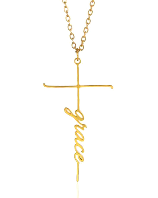 PERSONALISED FAITH AND NAME CROSS NECKLACE