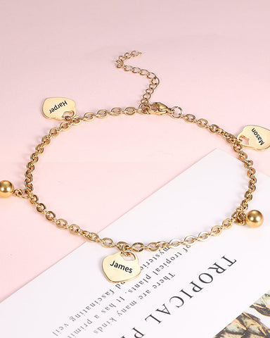 NAME ENGRAVED ANKLET CHARM FOR HER